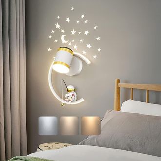 OEM L&aacute;mpara De Pared Con Foco Led De 12 W, L&aacute;mpara De Mesita De Noche Moderna Regulable, Luz De Pared De Interior Con Dise&ntilde;o De Astronauta, L&aacute;mpara De Mes