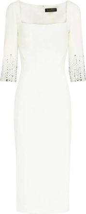 Jenny Packham Rosebud midi dress - women - Polyester/Polyurethane - 16 - White
