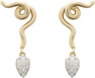 Bea Bongiasca Pav&eacute; Diamond Vine Drop Earrings in Gold at Nordstrom