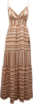 PHO Firenze Linnenmix Jurk - Dames - Maxi kleedjes - Roze - S - Linnen - Kleedjes