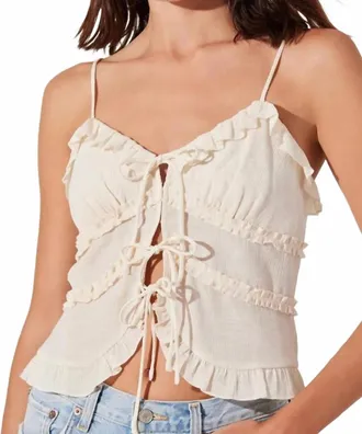 Astr Bea Tie-Front Top In Cream