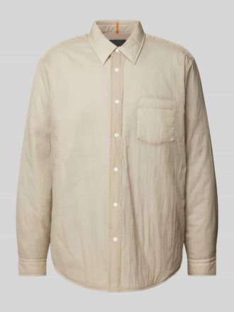 Boss Orange by Hugo Boss BOSS Orange Hemdjacke aus reiner Baumwolle Modell LAMBINI in Beige, Gr&ouml;&szlig;e XXL