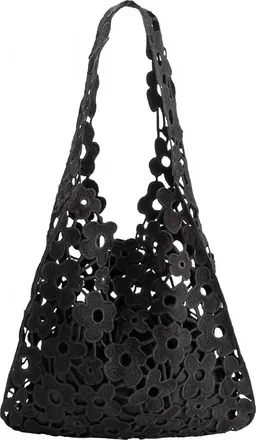 Melie Bianco Womens Aster Floral Shoulder Bag In Black