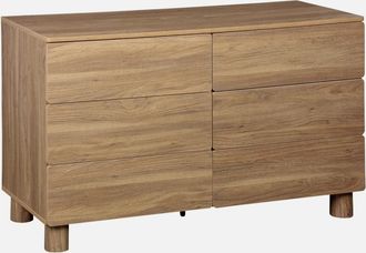 Sweeek C&oacute;moda Efecto Madera Con 6 Cajones, 120cm