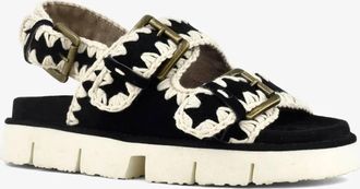 Mou Womens Bio Buckle Sandals In Black