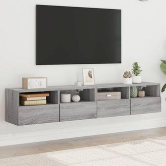 vidaXL Vidaxl - Muebles De Pared Para Tv 2 Uds Madera Gris Sonoma 80x30x30 Cm