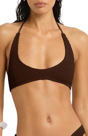 Bond-Eye Astrid Crop Bikini Top in Carob at Nordstrom