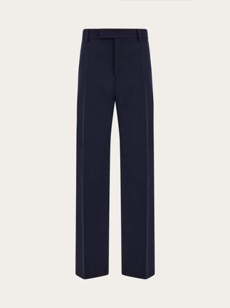 Ferragamo Uomo Pantalone ampio in lana Blu
