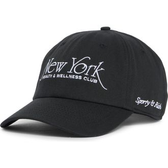 Sporty & Rich NY 94 Cotton Twill Baseball Cap in Faded Black at Nordstrom