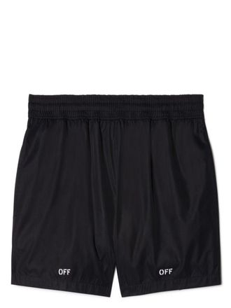 Off-white logo-print swim shorts - Black
