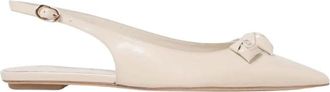 Stuart Weitzman Schoenen, Dames, Beige, 38 1/2 EU, Leer, Elegante Crème Ballerinas