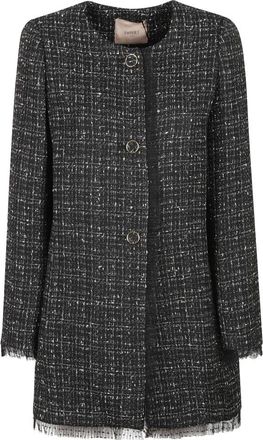 Twinset Chaqueta de tweed - Jackets - Mujer - Negro - L