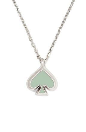 Kate Spade New York mini spade pendant necklace in Green/Silver at Nordstrom