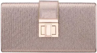 Nina Presly Faux Leather Clutch in Antique Gold at Nordstrom