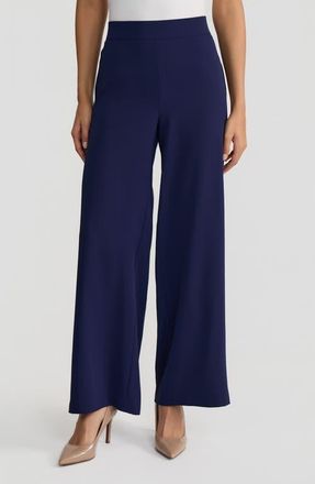 Kasper Pull-On Wide Leg Pants in Kasper Navy at Nordstrom, Size X-Small