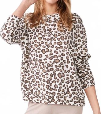 Monrow Paneled Leopard Sweatshirt In Natural