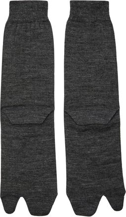 Maison Margiela Tabi Ribbed-knit Wool-blend Socks - Dark Grey - S (UK8-10 / S)