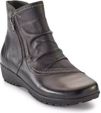 Walking Cradles Zeplin Boots Womens Black Leather Ankle Bootie JOBB1784