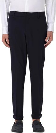 Dondup Technische wollen broek - Heren - Nette broeken - Blauw - W33 - Wol - Broeken