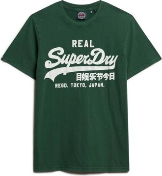 Superdry Vintage Logo JP Katoen Groene T-shirt - Heren - T-shirts - Groen - XL - Katoen - Tops