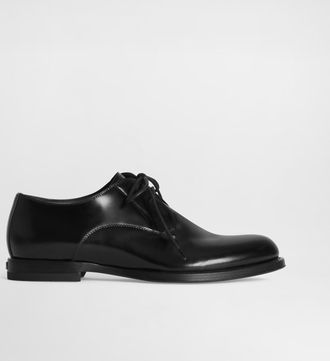 Dolce & Gabbana Calfskin Lace-up Shoes - Woman Flat Shoes Black 37.5