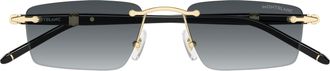 Montblanc Rimless Rectangular Sunglasses With Gold Accents