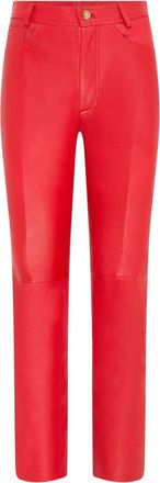 Infinity Leather Womens Red Lamb 501 Biker Jeans - Ankara - Size Large