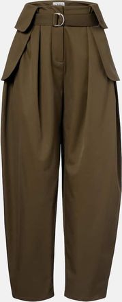 Loewe Double L cotton and silk barrel-leg pants