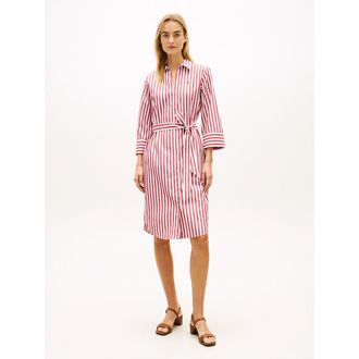 Tommy Hilfiger Gestreepte overhemdjurk, 3/4 mouwen