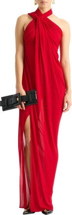 Balmain Long draped jersey dress in Red at Nordstrom, Size 36
