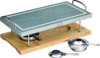 Artes&agrave; Aparato Pierrade en m&aacute;rmol gris natural y madera