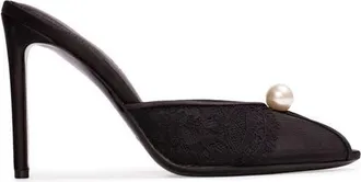 Black Suede Studio Debby 100 Mesh Mule in Black Mesh at Nordstrom, Size 36 Eu