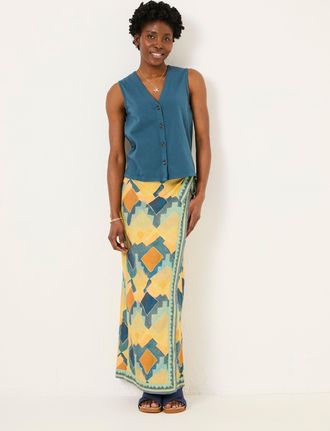 Fat Face FatFace Joni Dark Teal Blue Jersey Waistcoat