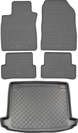 OEM Renault Clio Iv Grandtour Kombi (5 Puertas) Desde 03.2013 Set - Alfombrillas De Goma Para Coche + Alfombrilla Para Maletero