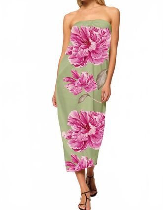 Misa Clea Midi Dress In Pistachio Peony