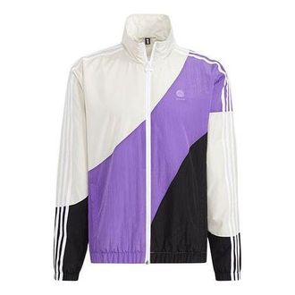 adidas neo M SW RET CB WB Colorblock Sports Stand Collar Jacket Purple HC9681