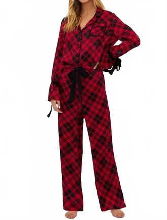 Beach Riot Lee Ann & Brook Set In Holiday Plaid