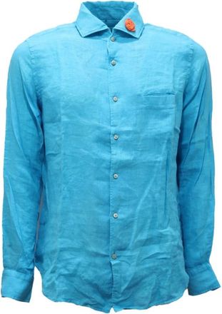 Altea Linnen Overhemd - Heren - Casual Overhemden - Blauw - M - Linnen - Overhemden