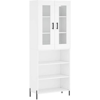 vidaXL Highboard White 69.5x34x180 cm Engineered Wood Vidaxl