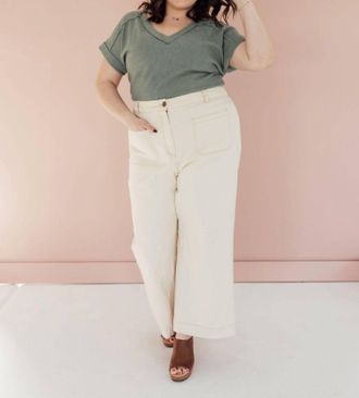 Skies Are Blue Clothing Branbury Wide Leg Shores Jeans In Cream