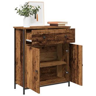 Berkfield Home Sideboard Old Wood 70x41x56 cm Engineered Wood in Brown | Size: 70 x 41 x 56 cm