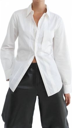 St.Agni Tie Back Shirt In Off White