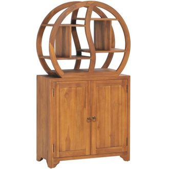 vidaXL Armario Con Estante Yin Yang Madera Maciza De Teca 70x30x130 Cm Vidaxl