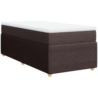 vidaXL Cama Box Spring Con Colch&oacute;n Tela Marr&oacute;n Oscuro 80x200 Cm Vidaxl