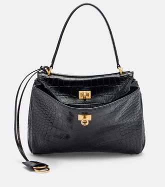 Balenciaga Rodeo Small croc-effect leather tote bag