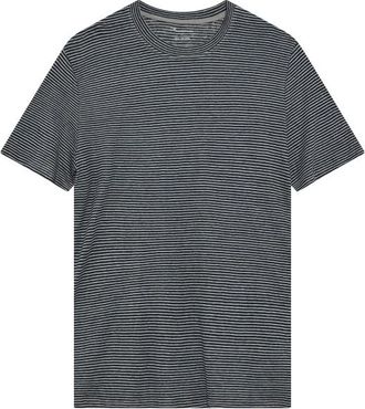 Knowledge Cotton Apparel Organic Linen Striped T-Shirt T-Shirt f&uuml;r Herren | grau