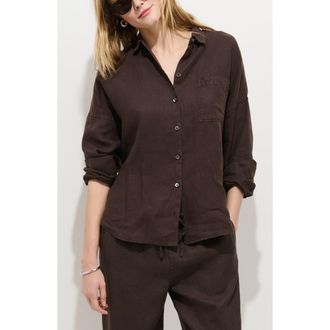 Alex Mill Jo Linen Shirt in Roasted Bean at Nordstrom, Size X-Small
