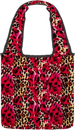 Generic Art Leopard Print Reversible Canvas Shoulder Tote - Double-Sided Print, 12oz Cotton, 27cm Drop, Fold-Flat Bag for Travel, Shopping, Street Outings
