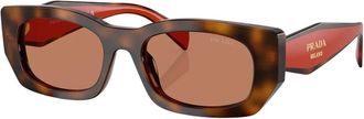 Prada Prb 05S D-frame Zonnebril - Dames - Zonnebrillen - Bruin - 53 MM - Accessoires