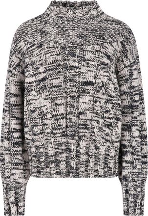Malo High-Neck Knitted Sweater in Virgin Wool and Cashmere Blend